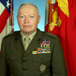 Retired Commandant of The Marine Corps, Gen Alfred M. Gray, green service uniform alpha, uncovered with ribbons worn, 01/01/1995